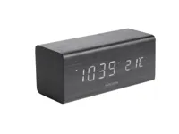 Alarm clock Block black veneer, white LED Alarm clock Block black veneer, white LED