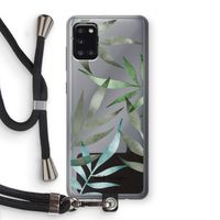 Tropical watercolor leaves: Samsung Galaxy A31 Transparant Hoesje met koord Tropical watercolor leaves: Samsung Galaxy A31 Transparant Hoesje met koord