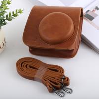 Retro stijl full body camera PU lederen case bag met riem voor FUJIFILM instax mini 9 / mini 8 + / mini 8 (bruin)