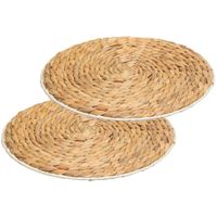 Set van 12x stuks placemats zeegras naturel 35 cm