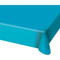 2x stuks tafelkleed van plastic blauw 130 x 180 cm - thumbnail