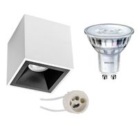 Philips - Opbouwspot Set - Sceneswitch 827 36d - Pragmi Cliron Pro - Gu10 Fitting - Dimbaar - Opbouw Vierkant - Mat - thumbnail