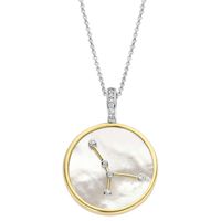 TI SENTO-Milano 6826CA Ketting Sterrenbeeld Kreeft zilver-synth.kristal-parelmoer-zirconia goud-en zilverkleurig-wit 45 cm