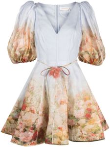 ZIMMERMANN robe courte Luminosity Flip à fleurs - Bleu