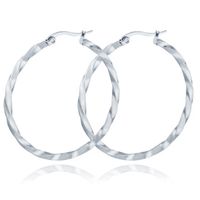 Dames Oorbellen Ringen Zilver kleurig Gedraaid Edelstaal - 40mm