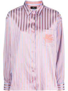 ETRO chemise rayée à logo brodé - Rose