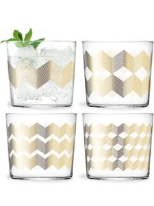 LSA International verres Chevron (lot de 4) - Blanc