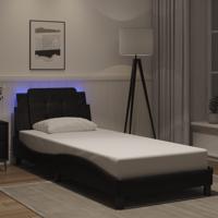 Bedframe met LED-verlichting kunstleer zwart 100x200 cm
