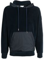 Moncler hoodie en velours à patch logo - Bleu - thumbnail