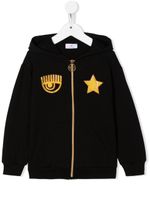 Chiara Ferragni Kids hoodie zippé à patch logo - Noir