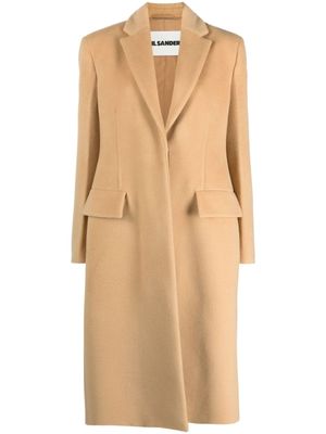 Jil Sander manteau en laine vierge à simple boutonnage - Tons neutres