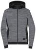 James & Nicholson JN1843 Ladies´ Padded Hybrid Jacket - /Carbon-Melange/Black - L - thumbnail