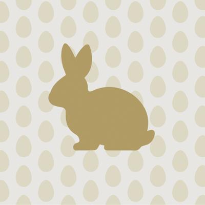 Paas thema servetten Golden bunny - 20x - Pasen print - 33 x 33 cm - feestservetten - Paasontbijt