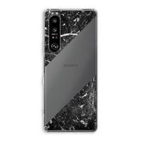 Zwart marmer: Sony Xperia 1 III Transparant Hoesje Zwart marmer: Sony Xperia 1 III Transparant Hoesje