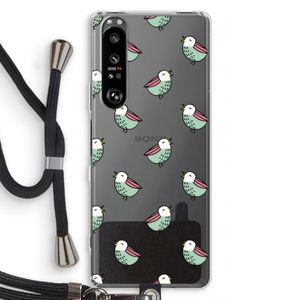 Vogeltjes: Sony Xperia 1 III Transparant Hoesje met koord