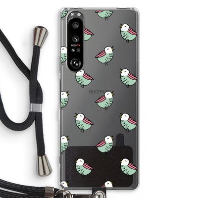 Vogeltjes: Sony Xperia 1 III Transparant Hoesje met koord