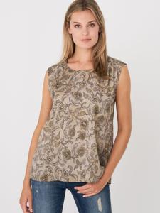 Satijnen zijden top met paisley print