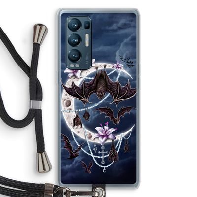 Vleermuizen Maan: Oppo Find X3 Neo Transparant Hoesje met koord