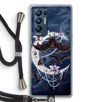 Vleermuizen Maan: Oppo Find X3 Neo Transparant Hoesje met koord