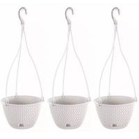 Prosperplats Bloempot Splofy hangend - 3x - wit - kunststof - 27 cm - plantenpot - 4,8 liter