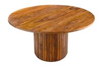 Eettafel TRES CHIC Ø 120 cm rond, sheeshamhout, bruine steenafwerking - 48200