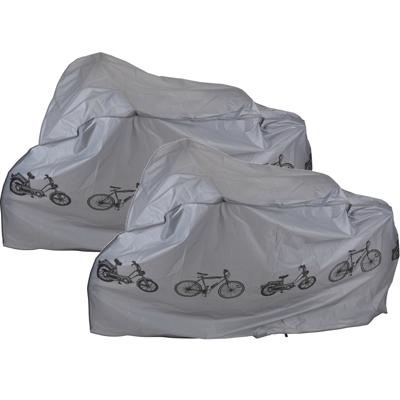 Dunlop fiets beschermhoes - 2x - 180 x 100 cm - grijs - waterafstotend - uv-bestendig - fietshoes