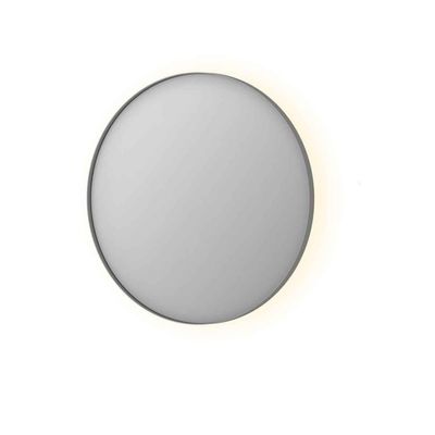 Spiegel Ink SP17 Rond Colour Changing LED Rondom 80 x 4 x 80 cm Dimbaar In Aluminium Kader Geborsteld RVS Ink