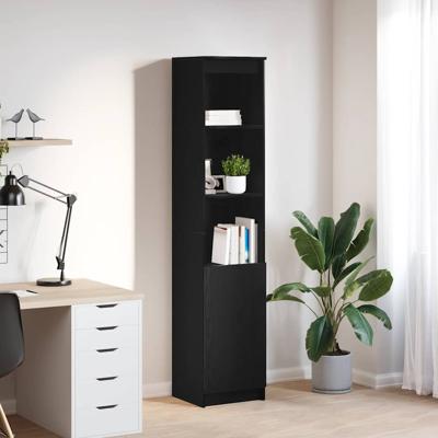 Highboard 37,5x35x180 cm spaanplaat zwart eikenkleurig
