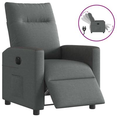 Fauteuil elektrisch verstelbaar stof donkergrijs