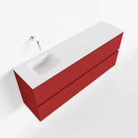 Toiletmeubel Mondiaz Ada | 120 cm | Meubelkleur Fire | Lex wastafel Talc Links | Zonder kraangat Toiletmeubel Mondiaz Ada | 120 cm | Meubelkleur Fire | Lex wastafel Talc Links | Zonder kraangat