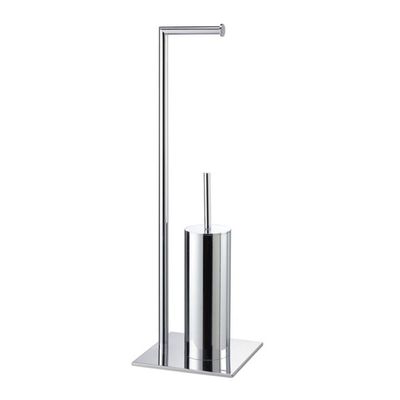 Toiletbutler Sealskin Tube met Toiletrolhouder en Toiletborstel met Houder Vrijstaand Chroom