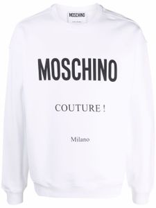 Moschino pull à logo imprimé - Blanc