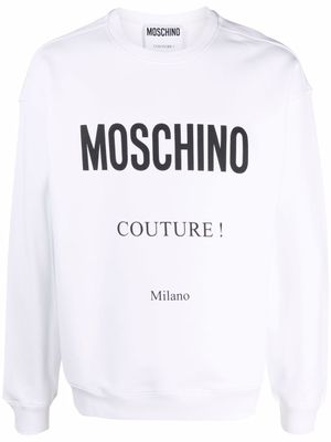 Moschino pull à logo imprimé - Blanc