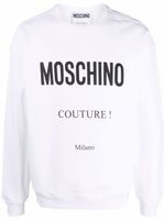 Moschino pull à logo imprimé - Blanc