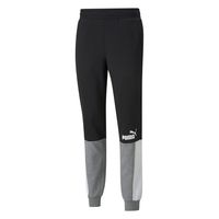 PUMA Essentials+ Block Joggingbroek Fleece Zwart - thumbnail