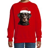 Kersttrui / sweater honden - kinderen - Labrador Retriever - rood - kerstmuts - Kerstmis