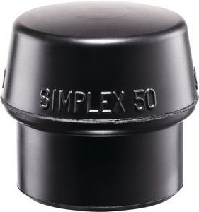 Halder Kunststofhamerkop | hoofd-d. 50 mm | rubber zwart middelhard | 1 stuk - 3202.050 3202.050