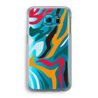 Colored Zebra: Samsung Galaxy S6 Transparant Hoesje - thumbnail