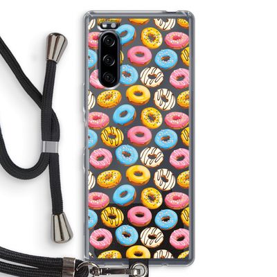 Pink donuts: Sony Xperia 5 Transparant Hoesje met koord