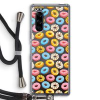 Pink donuts: Sony Xperia 5 Transparant Hoesje met koord