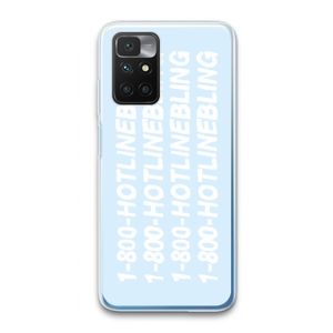 Hotline bling blue: Xiaomi Redmi 10 Transparant Hoesje