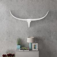 Stierenkop voor aan de muur aluminium 96 cm zilverkleurig