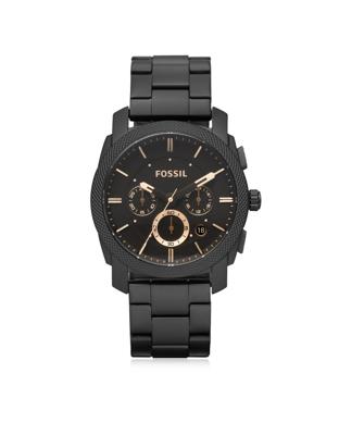 Fossil Heren Machine chronograaf zwartkleurig roestvrijstalen horloge FS4682