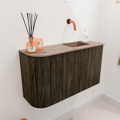 Toiletmeubel Mondiaz Joya Dlux | 71.6 cm | Meubelkleur Shadow | Faye wastafel Arena Wasbak Rechts | Zonder kraangat(en)