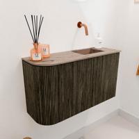 Toiletmeubel Mondiaz Joya Dlux | 71.6 cm | Meubelkleur Shadow | Faye wastafel Arena Wasbak Rechts | Zonder kraangat(en)