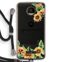 Zonnebloemen: Motorola Moto Z Force Transparant Hoesje met koord