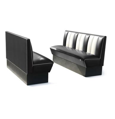 Classic Retro Diner Bank Bel Air HW150 Zwart