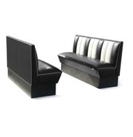Classic Retro Diner Bank Bel Air HW150 Zwart