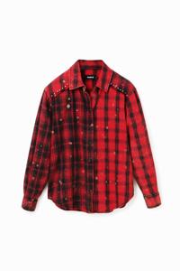 Geruite Punk blouse - RED - XL