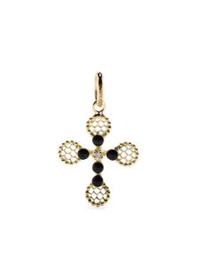 Gigi Clozeau pendentif Lace Cross en or 18ct pavé de diamants